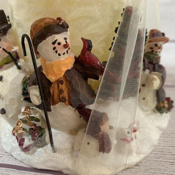 Snowman Candle Holder with Candle NEW In Packaging Winter Christmas Centerpiece - Picture 3 of 8
